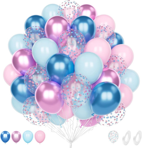 Palloncini rosa blu pastello - rosa,