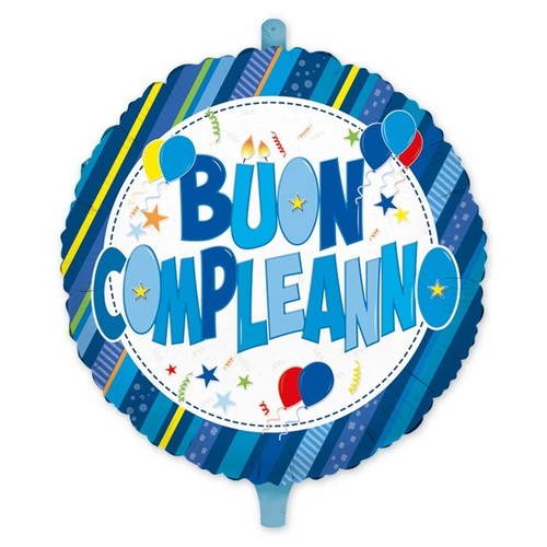 Pallone buon compleanno blu - compleanno,